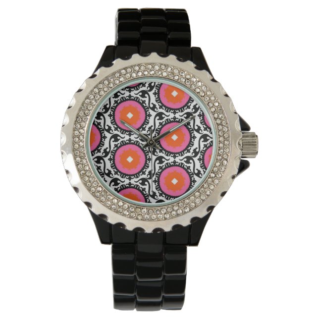 Montre Motif rose Suzani (devant)