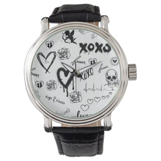 Montre Motif sans couture gothique
