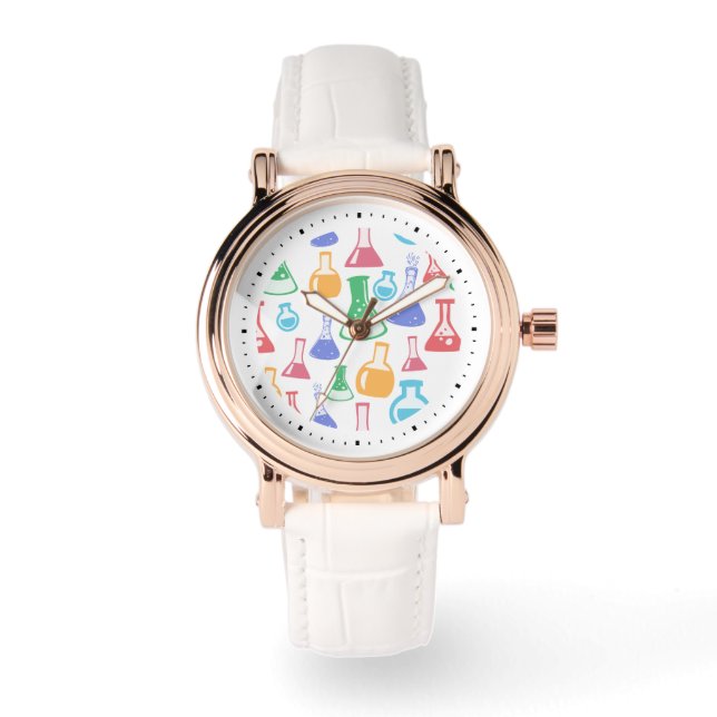 Montre Motif scientifique divertissant Beakers and Flaque (Recto)