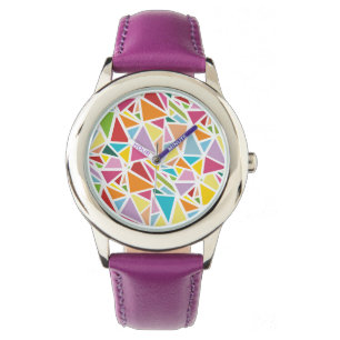 Montre Motif triangles colorés