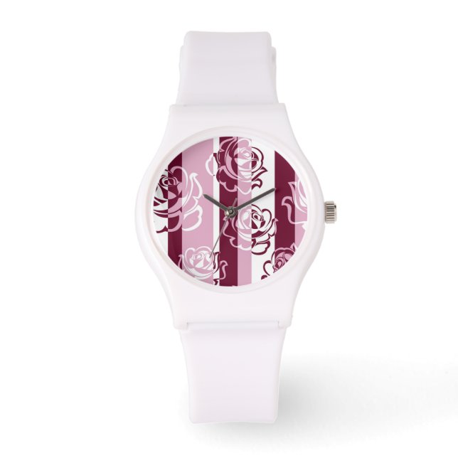 Montre Motif trié avec roses (Recto)