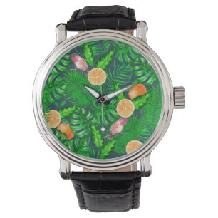 Montre Motif tropical, colibris