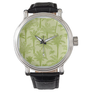 Montre Motif vert de palmiers