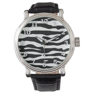 Montre Motif Zebra Poster de animal Black White Stripes