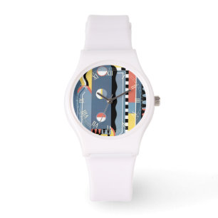 Montre Motifs géométriques Jazz Pochoir Art Déco Vintage