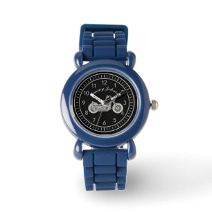 Montre Moto Classique Avec Nom Silver Coloré