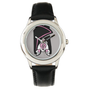 Montre MTD rose et noir - Halloween- Nature -Écologie