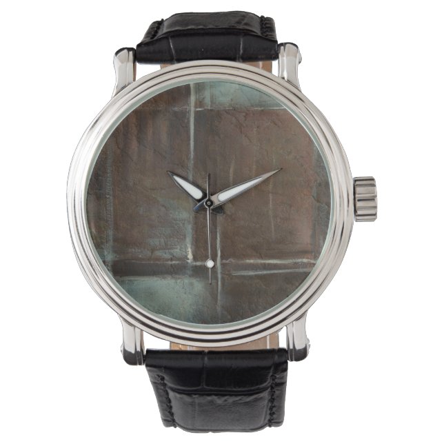 Montre Mur en brique rouge et gris (devant)