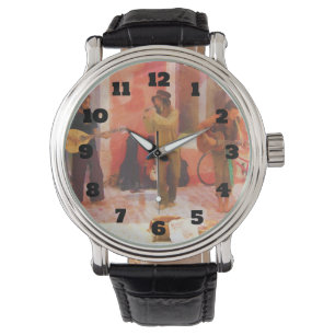 Montre Musiciens de rue jouant de la guitare Mandoline et