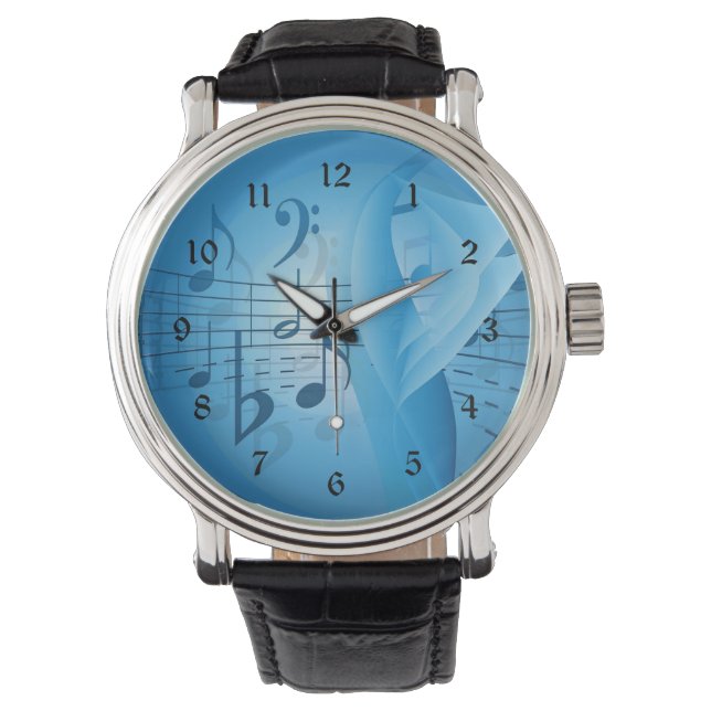 Montre Musique en bleu (devant)
