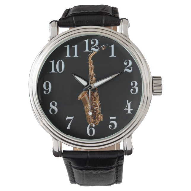Montre Musique saxophone-Le cadeau du musicien à thème (devant)