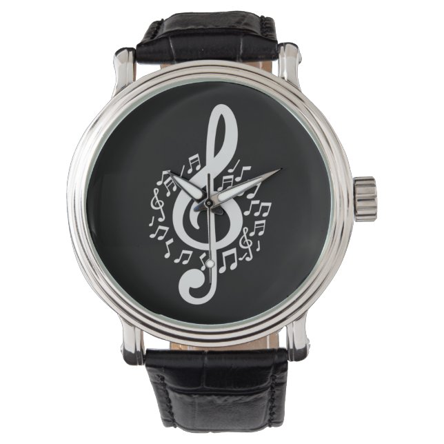 Montre Musique Treble Clef Watch Musicien Cadeau (devant)
