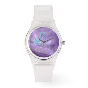 Montre Musique violetteNotesRésumé Sport RoseSilicon Watc