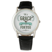 My Grace is Sufficient Scripture Teal