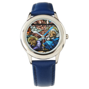 Montre Naissance de fenêtre en verre teinté de Jésus