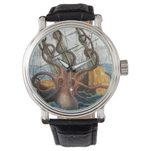 Montre Nautical   Steampunk Kraken Octopus Giant Squid
