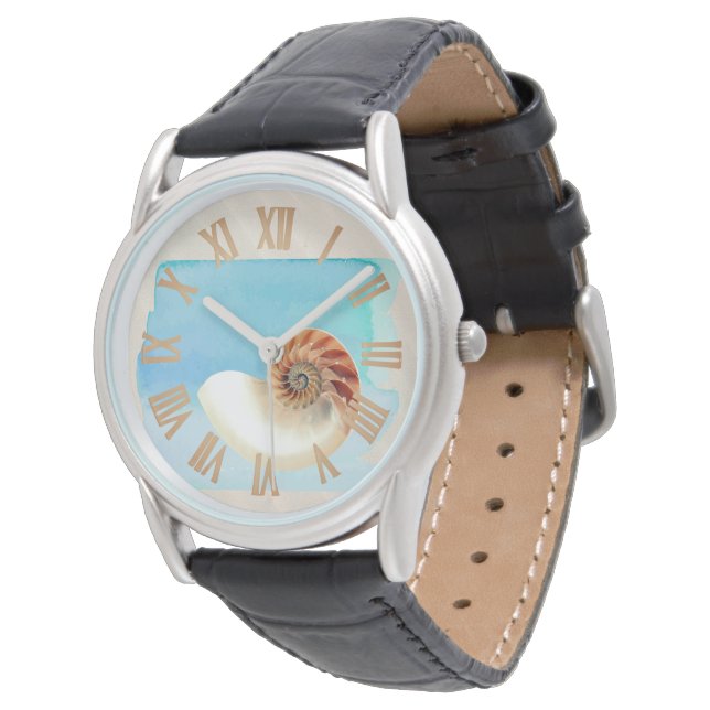 Montre Nautilus Coquillage et sable (Incliné)