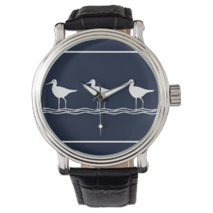 Montre Nautique Marine Bleu Blanc Sand Pipers Amateurs d'