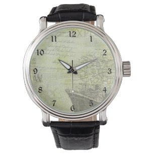 Montre Navire de croisière vintage, article de journal et