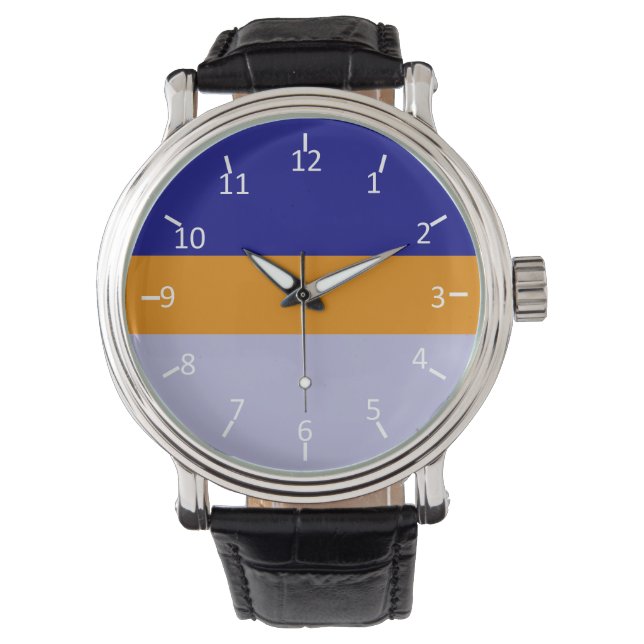 Montre Navy Blue, Orange et Periwinkle (devant)