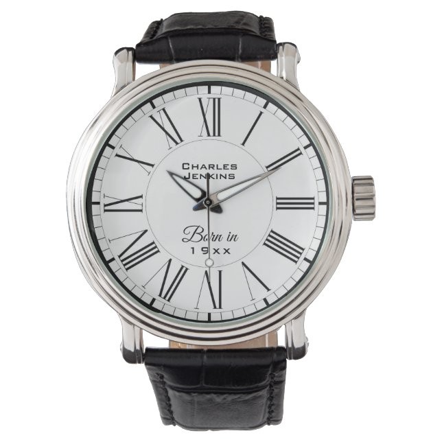 Montre Né dans cette année - Ajouter l'année de naissance (devant)