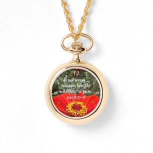 Montre ne vous inquiétez pas fleur zinnia orange