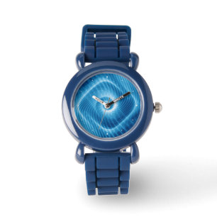 Montre Nebula de spirale cosmique bleue