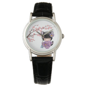 Montre Neko Kokeshi Poupée - Cat Ears Geisha Girl