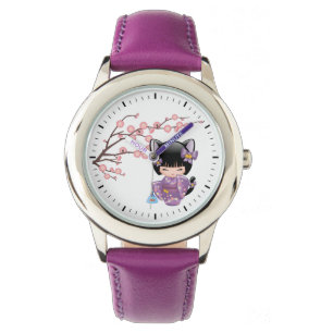 Montre Neko Kokeshi Poupée - Cat Ears Geisha Girl