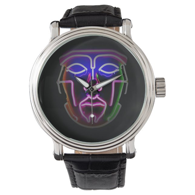 Montre Neon Cyborg Futuriste noir (devant)