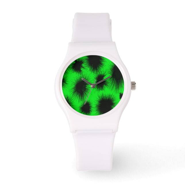 Montre Neon Green Black Spike Sporty White (Recto)