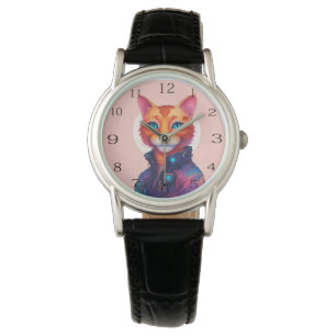 Montre "Neon Paws : The Ginger, Blue Eyed Cyberpunk Cat"