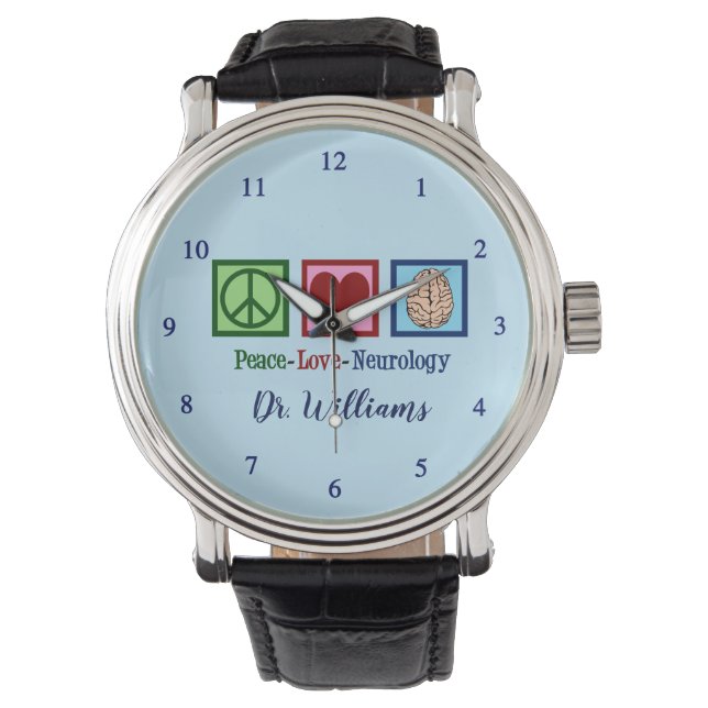 Montre Neurologie Peace Love - Neurologue (devant)