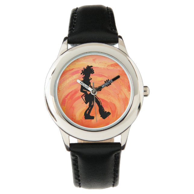 Montre New York Boogie Nights Guitare Orange (devant)