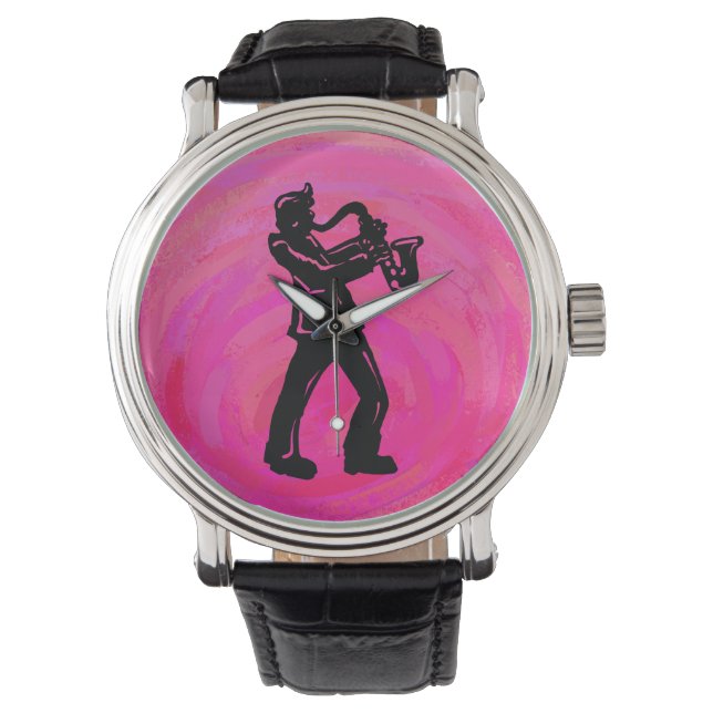Montre New York Boogie Nuits Saxophone Hot Pink (devant)