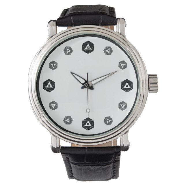 Montre Niveaux de gris D20 vides (devant)