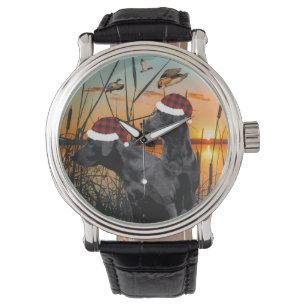 Montre Noël au Labrador noir