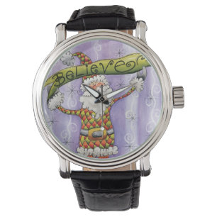 Montre Noël Caricature mignonne, je crois en Père Noël