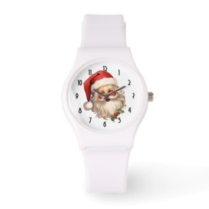 Montre Noël de style rétro Holly Jolly Santa Claus