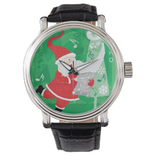 Montre Noël mignon, chant et danse Père Noël
