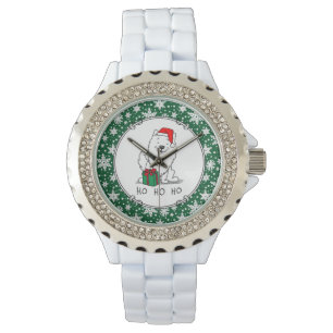 Montre Noël Père Noël American Eskimo Chien HO HO HO Mign