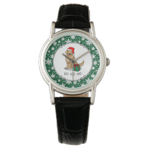 Montre Noël Santa Claus Golden Retriever Chien mignonne