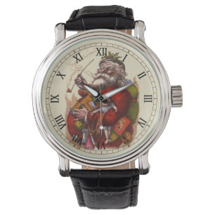 Montre Noël vintage, jouets en pipe de Père Noël victorie