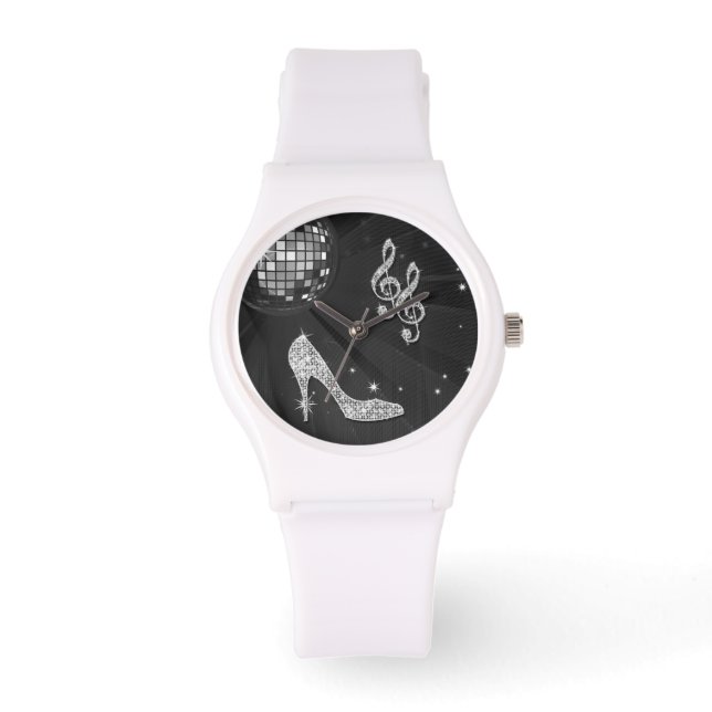 Montre Noir brillant note & talon Stiletto (Recto)