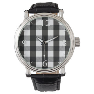 Montre Noir et blanc sériole Plaid