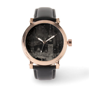 Montre Noir et Taupe en survol Skyline Venise Italie