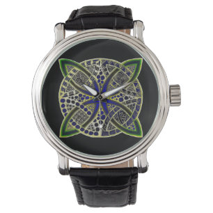 Montre Noir vert et bleu Mesmerizing Celtic noeud