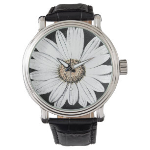Montre Noir vintage de bracelet en cuir de Mae de