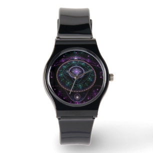 Montre Noir violet Turquoise brillant Sphère magique