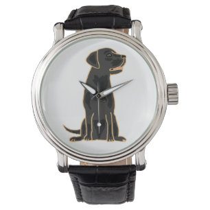 Montre noire d'art de labrador retriever